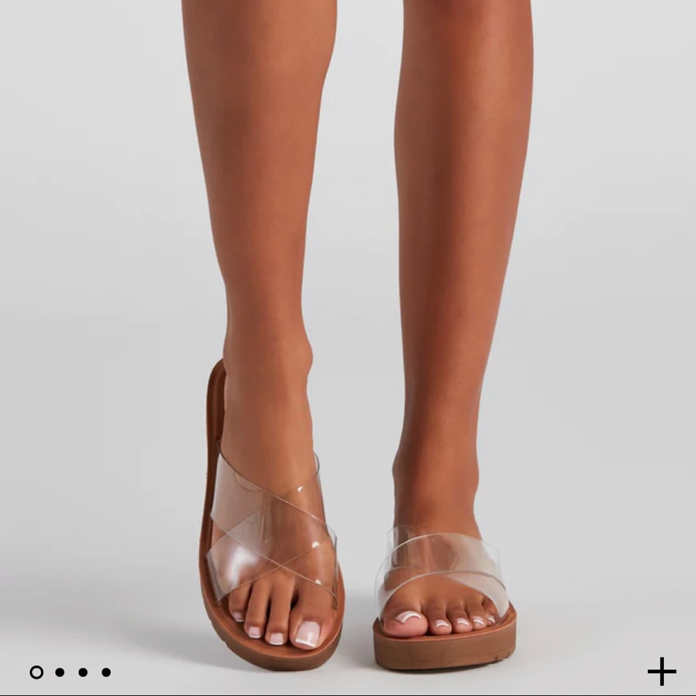 Clear Criss Cross Sandals